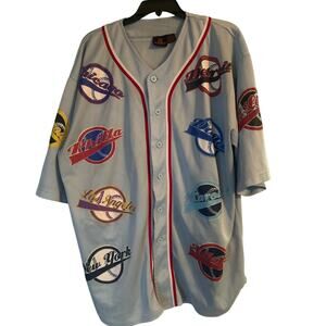 GUC Vintage 1994 Russo Baseball Jersey Multiple Teams Button Front Size XL